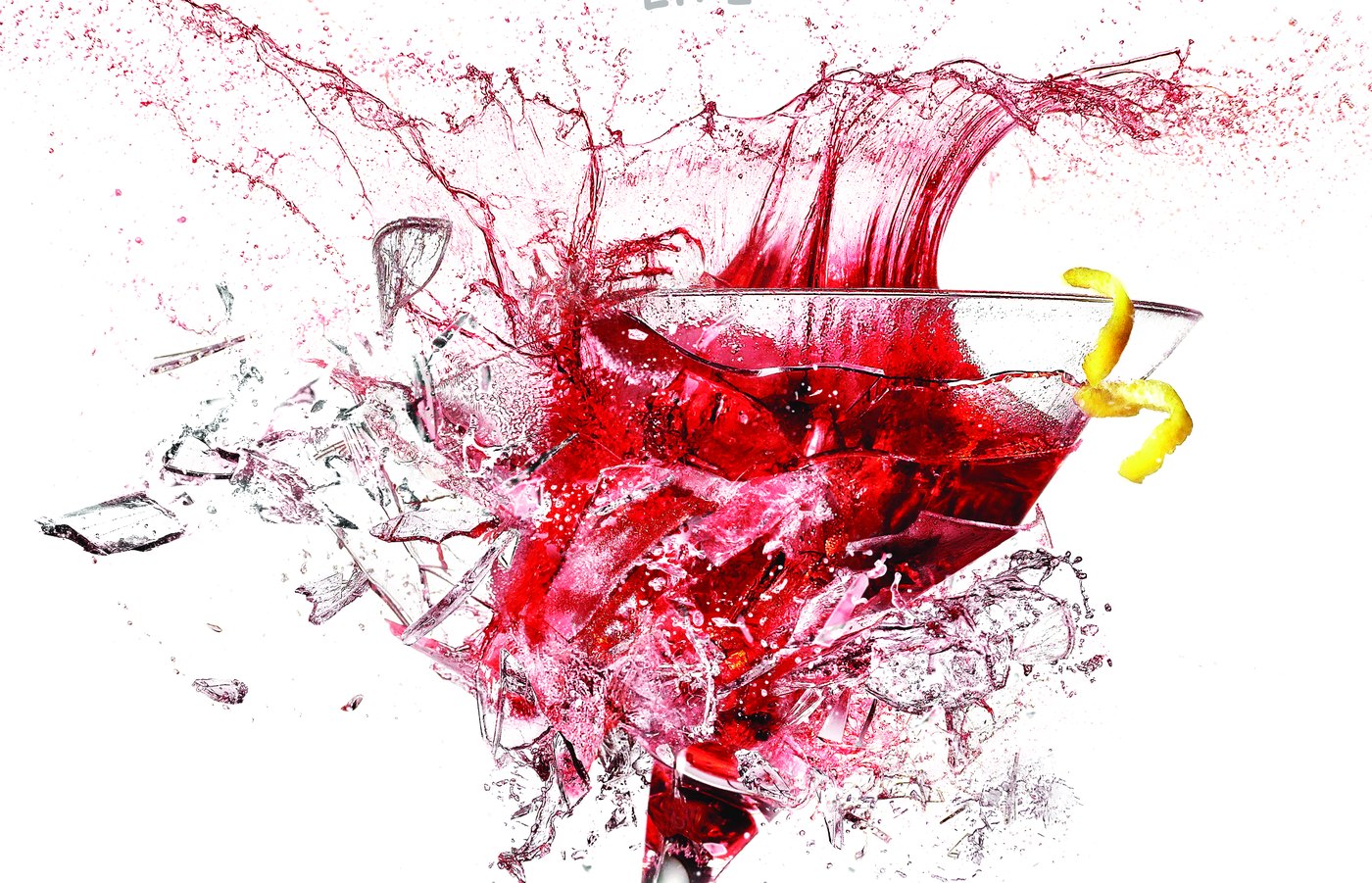 The Going Dry poster artwork, a cocktail glass shattering mid-splash